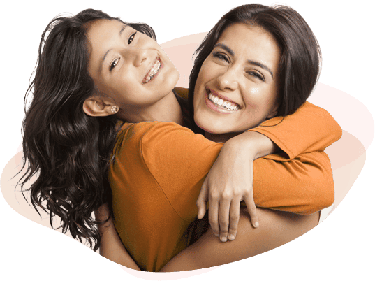 Mother and Daughter with Braces Hug